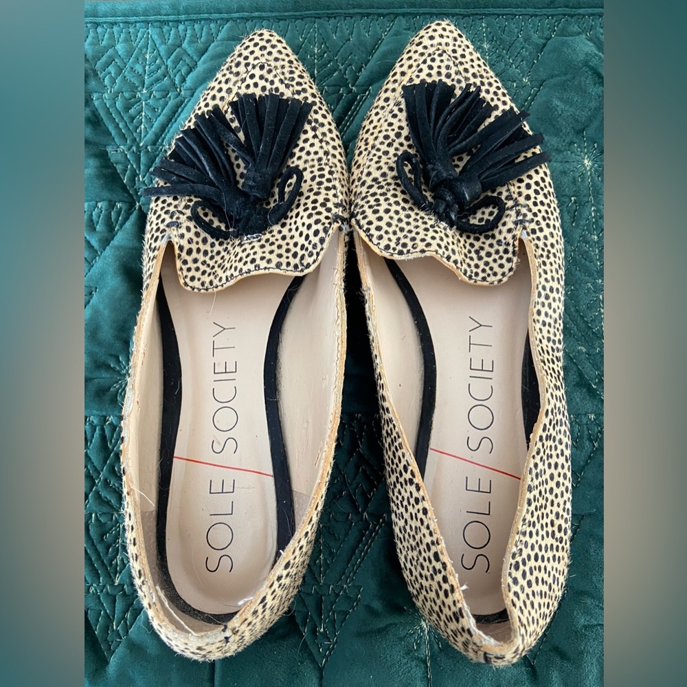Cheetah Look Tasseled Flats